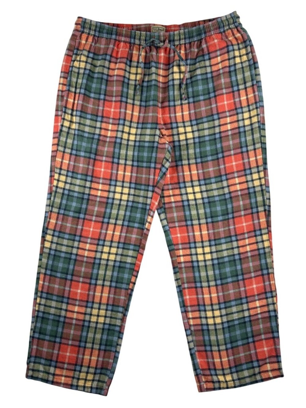 L.L. Bean XL Flannel Pajama Pants Plaid Elastic Waist Cozy Lounge Wear Pockets